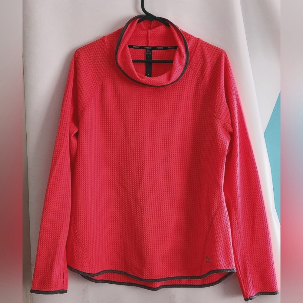 RBX Women's Hot Pink waffle texture Athletic cowl-type neck pullover Size XL